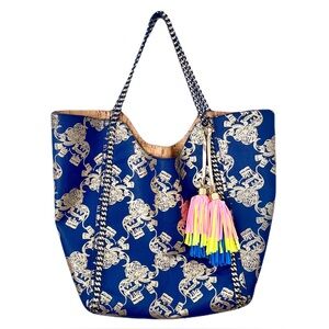 Lilly Pulitzer Elephant Cork ‘Reversible Pool Tote Bag’ in “Resort Navy”